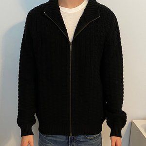 Ermenegildo Zegna Black Zip up Sweater